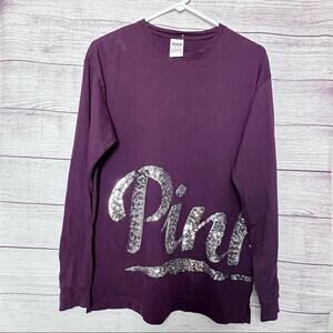 Pink Victoria's Secret Women’s Long Sleeve Logo Tee Sz XS